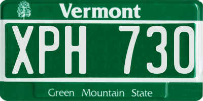 VT license plate XPH730