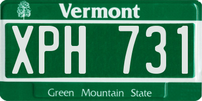 VT license plate XPH731