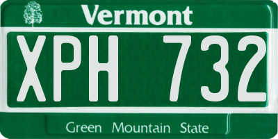VT license plate XPH732