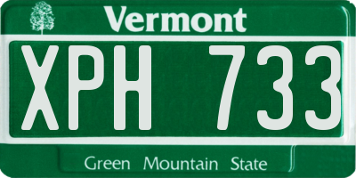 VT license plate XPH733