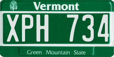 VT license plate XPH734