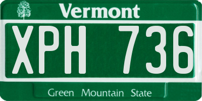 VT license plate XPH736