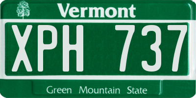 VT license plate XPH737