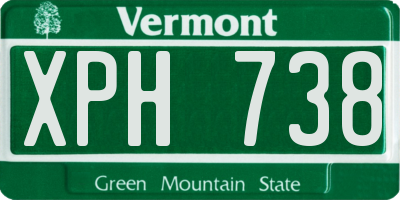 VT license plate XPH738