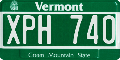 VT license plate XPH740