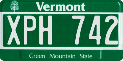 VT license plate XPH742