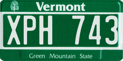 VT license plate XPH743