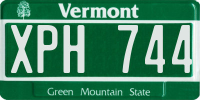 VT license plate XPH744