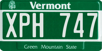 VT license plate XPH747