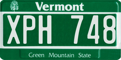VT license plate XPH748