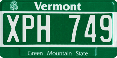 VT license plate XPH749