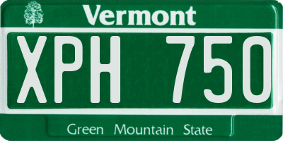 VT license plate XPH750