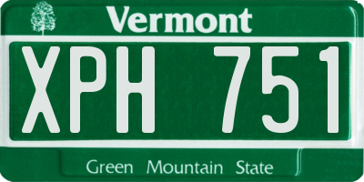 VT license plate XPH751