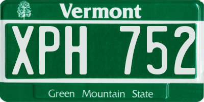 VT license plate XPH752