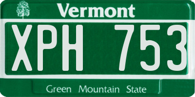 VT license plate XPH753