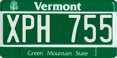 VT license plate XPH755