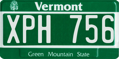 VT license plate XPH756