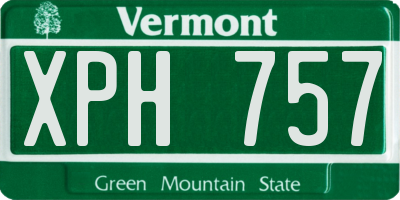 VT license plate XPH757