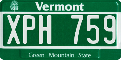 VT license plate XPH759