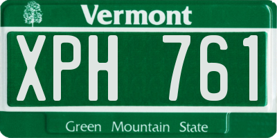 VT license plate XPH761