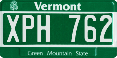 VT license plate XPH762