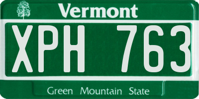VT license plate XPH763