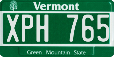 VT license plate XPH765