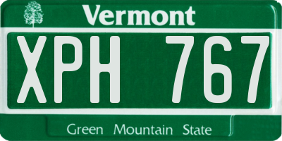 VT license plate XPH767