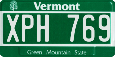 VT license plate XPH769