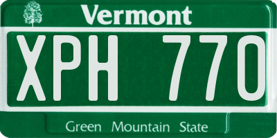 VT license plate XPH770