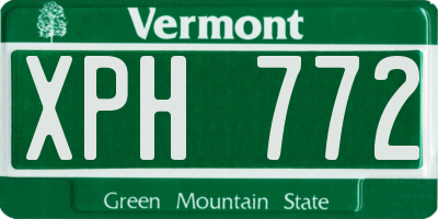 VT license plate XPH772