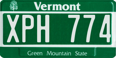 VT license plate XPH774