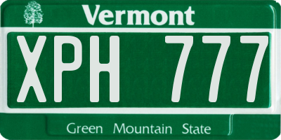 VT license plate XPH777