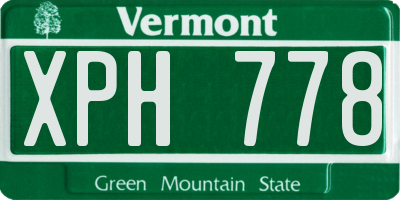 VT license plate XPH778