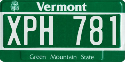 VT license plate XPH781