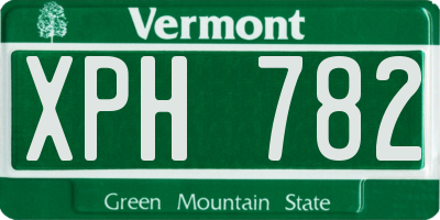 VT license plate XPH782
