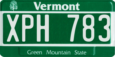 VT license plate XPH783