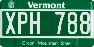 VT license plate XPH788