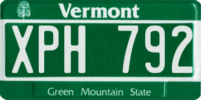 VT license plate XPH792