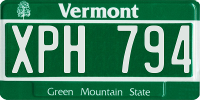 VT license plate XPH794