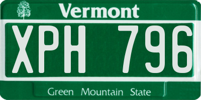 VT license plate XPH796