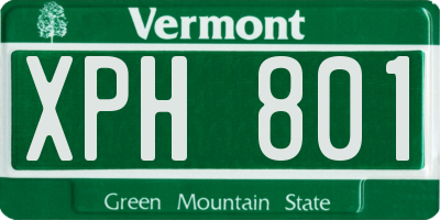 VT license plate XPH801