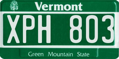 VT license plate XPH803
