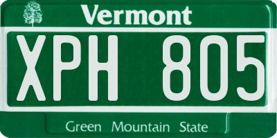 VT license plate XPH805