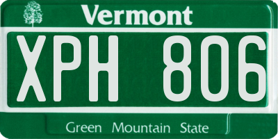 VT license plate XPH806