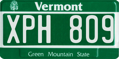 VT license plate XPH809