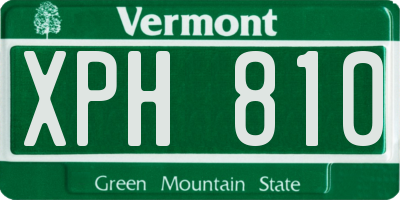 VT license plate XPH810
