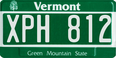 VT license plate XPH812