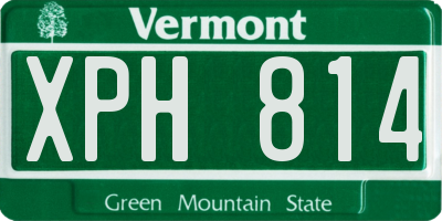 VT license plate XPH814