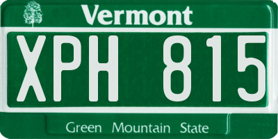 VT license plate XPH815